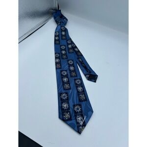 Cool Tie! Tropical Hawaii Mens Blue Silver Sea Turtle Palm Tree Sun Handmade
